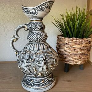 Vintage C. Miller cherub pitcher vase